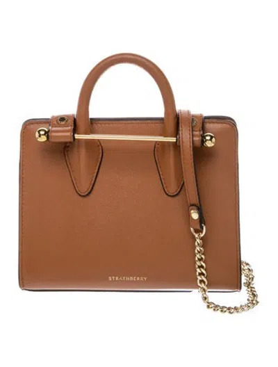 Pre-owned Strathberry Leather Top Handle Bag In Neutrals