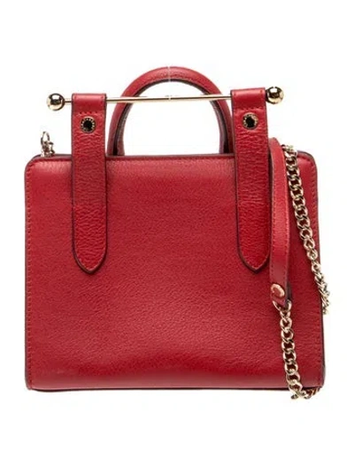 Pre-owned Strathberry Leather Top Handle Bag In Red