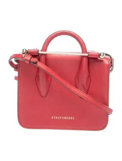 Pre-owned Strathberry Leather Top Handle Bag In Red