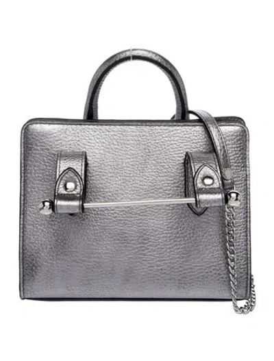 Pre-owned Strathberry Leather Top Handle Bag In Silver