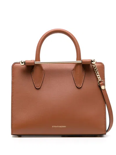 Strathberry Leather Tote Bag In Brown