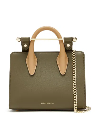 Strathberry Leather Tote Bag In Green