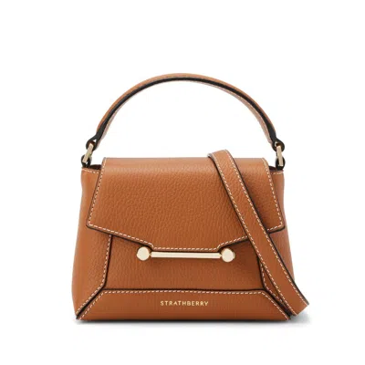 Strathberry Mosaic Leather Tote Bag In Brown