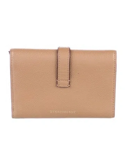 Pre-owned Strathberry Leather Trifold Wallet In Neutrals