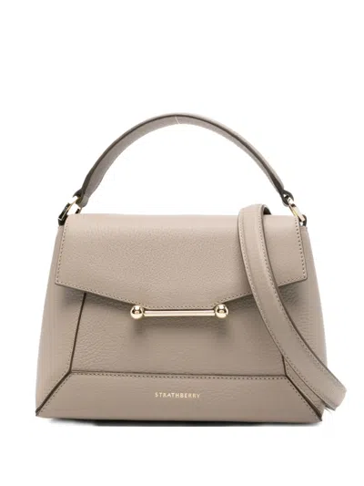 Strathberry Logo-print Tote Bag In Gray