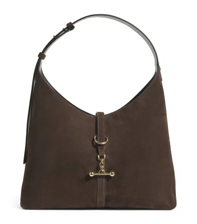 Strathberry Maxi Suede Kite Shoulder Bag In Brown