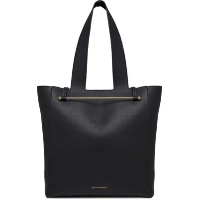 Strathberry Melody Fine Grain Leather Tote In Black