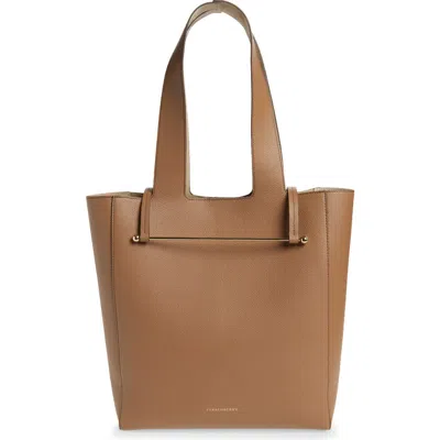 Strathberry Melody Fine Grain Leather Tote In Brown