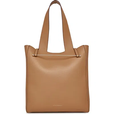 Strathberry Melody Fine Grain Leather Tote In Caramel