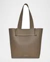 Strathberry Melody Grained Leather Tote Bag In Taupe