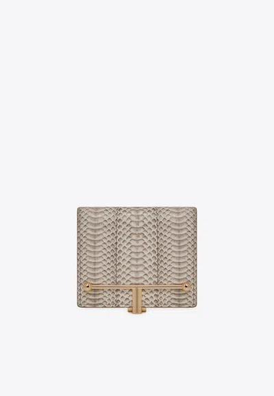 Strathberry Melville Street Wallet In Snake Print Leather