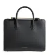 Strathberry Midi Leather Tote Bag In Black