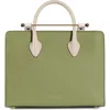 Strathberry Midi Leather Tote In Olive/vanilla/oat