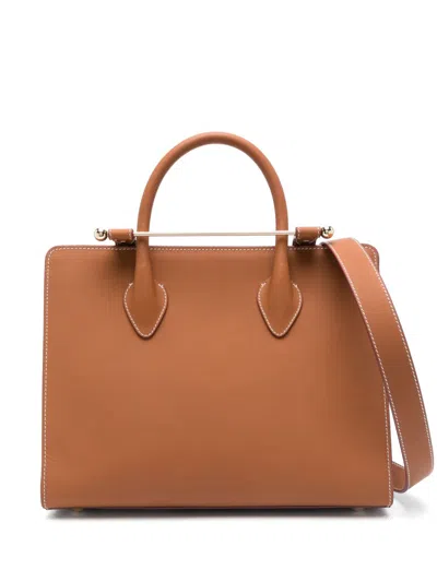 Strathberry Midi Tote Bag In Brown