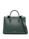 Strathberry Midi Tote (re) Leather Bottle Green Bags In Green
