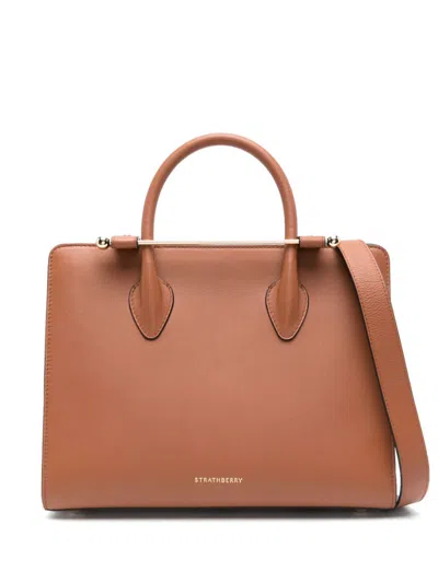 Strathberry Midi Tote Tote Bag In Brown