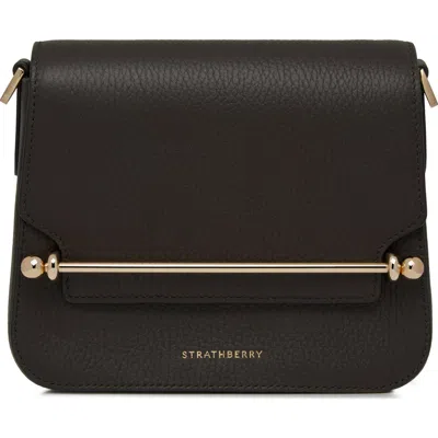 Strathberry Mini Ace Leather Crossbody Bag In Brown
