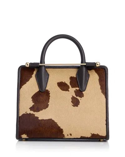 Strathberry Mini Calf Hair Tote In Brown