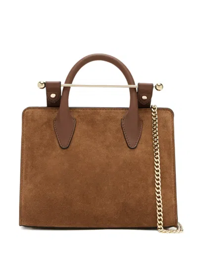 Strathberry Mini Chain-detail Tote Bag In Brown