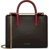Strathberry Mini Colorblock Leather Tote In Brown