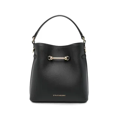 Strathberry Mini Corda Bucket Leather Tote Bag In Black