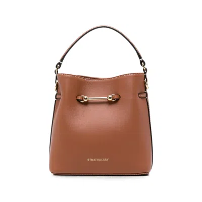 Strathberry Mini Corda Bucket Leather Tote Bag In White