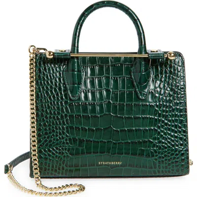 Strathberry Mini Croc Embossed Leather Tote
