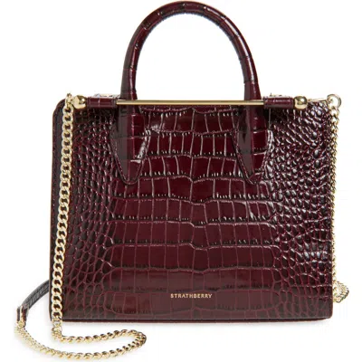 Strathberry Mini Croc Embossed Leather Tote