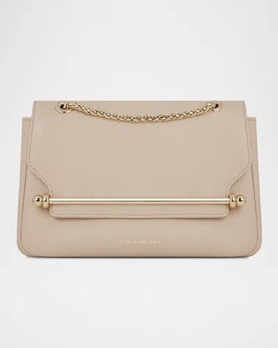 Strathberry Mini East-wester Leather Crossbody Bag In Oat