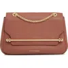 Strathberry Mini East/west Leather Soft Crossbody Bag In Sienna