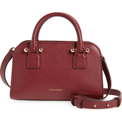 Strathberry Mini Georgia Leather Tote In Burgundy