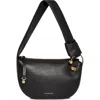 Strathberry Mini Halo Leather Shoulder Bag In Black