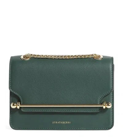 Strathberry Mini Leather East-west Shoulder Bag In Green