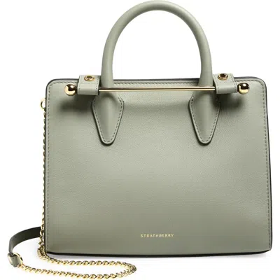 Strathberry Mini Leather Tote In Green