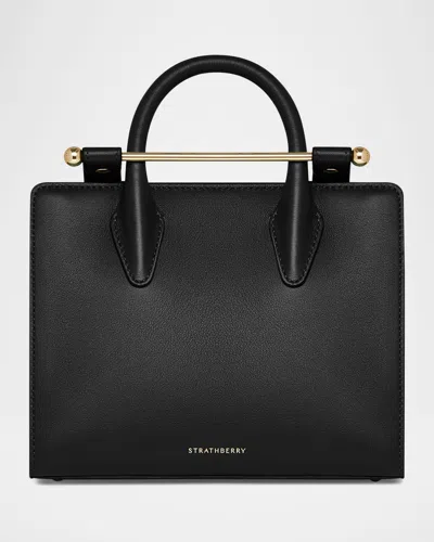 Strathberry Mini Leather Tote Bag In Black