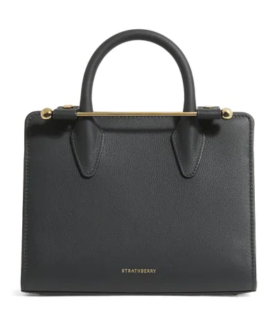 Strathberry Mini Leather Tote Bag In Black