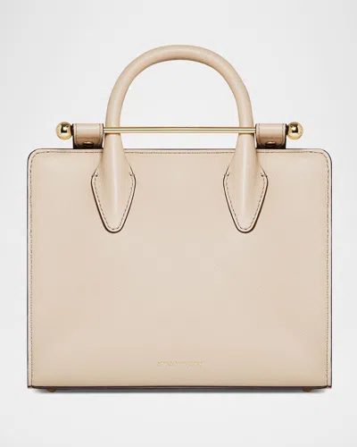 Strathberry Mini Leather Tote Bag In Oat