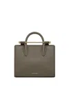 Strathberry Mini Leather Tote In Gray