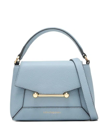 Strathberry Mini Mosaic Top-handle Bar-detail Tote Bag In Blue