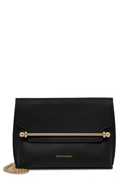 Strathberry Mini Stylist Leather Crossbody Bag In Black