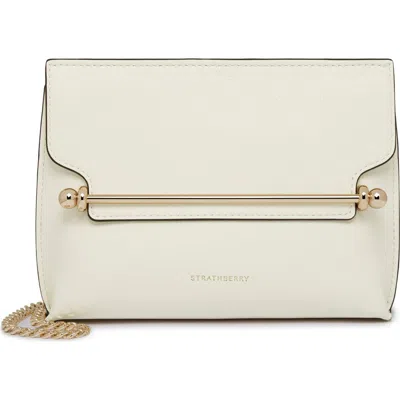 Strathberry Mini Stylist Leather Crossbody Bag In White