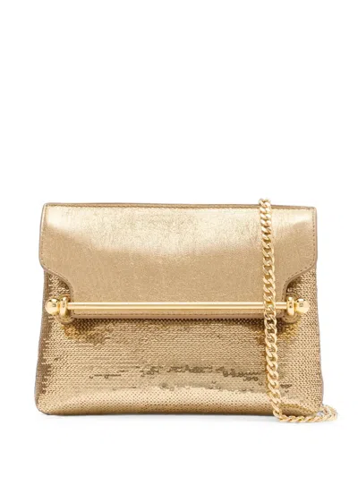 Strathberry Mini Stylist Sequin-embellished Crossbody Bag In Gold