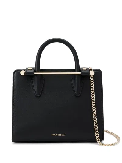 Strathberry Mini Tote Leather Black Bags