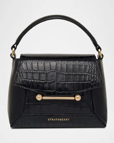 Strathberry Mosaic Croc-embossed Leather Top-handle Bag