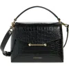 Strathberry Mosaic Croc Embossed Leather Top Handle Bag