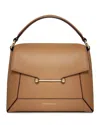 Strathberry Brown Calf Leather Handbag With Mosaic Design And Shoulder Strap Women In Brown