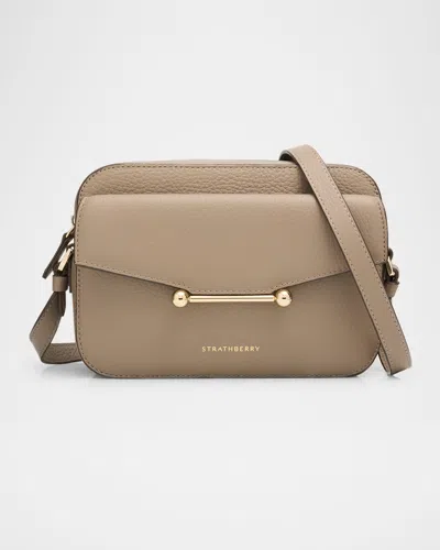 Strathberry Mosaic Leather Camera Bag In Brown