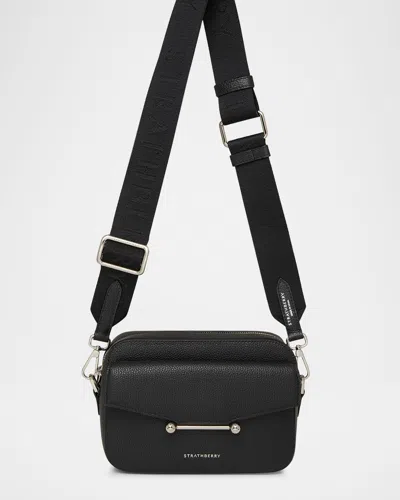 Strathberry Mosaic Leather Crossbody Bag In Black