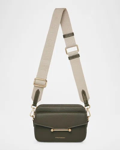 Strathberry Mosaic Leather Crossbody Bag In Khaki