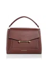 Strathberry Mosaic Leather Top Handle Bag In Brown